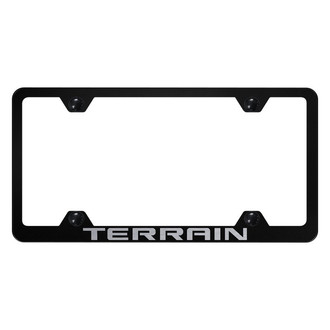 Autogold® - Wide Body Black License Plate Frame with Laser Etched Terrain Logo