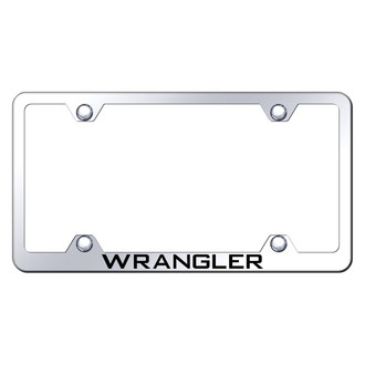 Autogold® - Wide Body Chrome License Plate Frame with Laser Etched Wrangler Logo