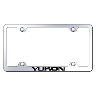 Autogold® - Wide Body Chrome License Plate Frame with Laser Etched Yukon Logo