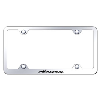Autogold® - Wide Body Chrome License Plate Frame with Script Laser Etched Acura Logo
