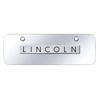 Autogold® - Chrome Mini Size License Plate with 3D Chrome Lincoln Logo