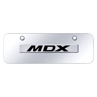 Autogold® - Chrome Mini Size License Plate with 3D Chrome MDX Logo