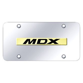 Autogold® - Chrome License Plate with 3D Gold MDX Logo