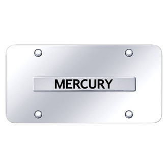 Autogold® - Chrome License Plate with 3D Chrome Mercury Logo
