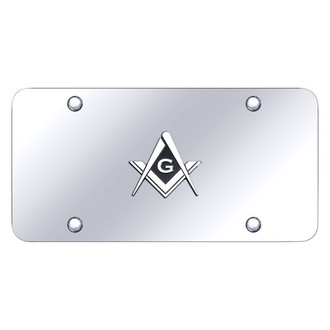 Autogold® - Chrome License Plate with 3D Mason Logo