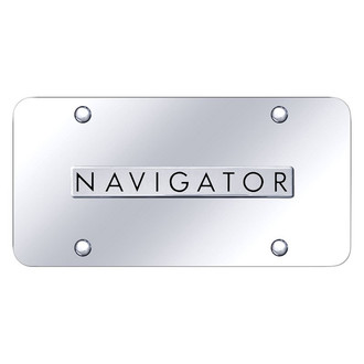 Autogold® - Chrome License Plate with 3D Chrome Navigator Logo