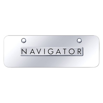 Autogold® - Chrome Mini Size License Plate with 3D Chrome Navigator Logo