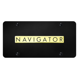 Autogold® - Black License Plate with 3D Gold Navigator Logo