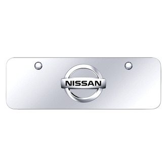 Autogold® - Chrome Mini Size License Plate with 3D Chrome Nissan New Emblem