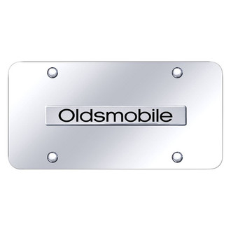 Autogold® - Chrome License Plate with 3D Oldsmobile Logo