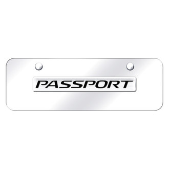 Autogold® - Chrome Mini Size License Plate with 3D Chrome Passport Logo