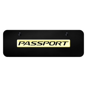 Autogold® - Black Mini Size License Plate with 3D Gold Passport Logo