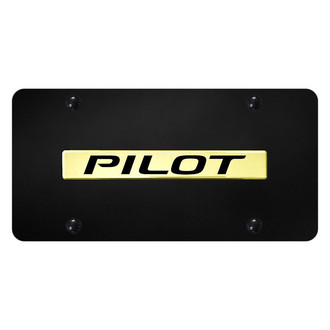 Autogold® - Black License Plate with 3D Gold Pilot Logo