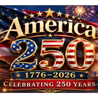 Autogold® - UV Printed Black License Plate with America 250th Logo