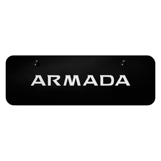 Autogold® - Black Mini Size License Plate with Laser Etched Armada Logo
