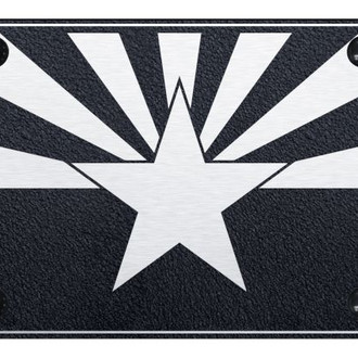 Autogold® - Rugged Black License Plate with Laser Etched Arizona Subdued Flag Logo