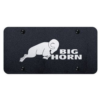 Autogold® - Rugged Black License Plate with Laser Etched Big Horn Logo
