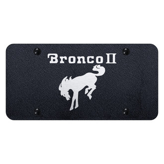 Autogold® - Rugged Black License Plate with Laser Etched Bronco II Logo