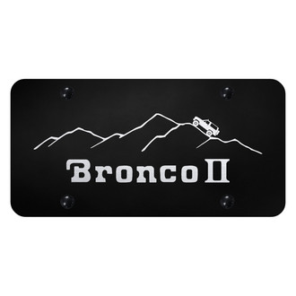 Autogold® - License Plate with Laser Etched Bronco II Mountain Logo