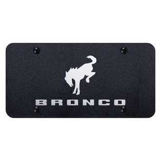 Autogold® - Rugged Black License Plate with Laser Etched Bronco 2020 Logo