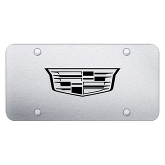 Autogold® - Brushed License Plate with Laser Etched Cadillac New Emblem