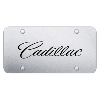 Autogold® - Brushed License Plate with Laser Etched Cadillac New Logo