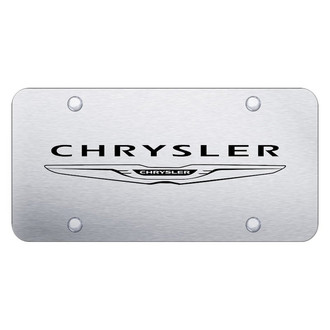 Autogold® - Brushed License Plate with Laser Etched Chrysler Logo and New Emblem