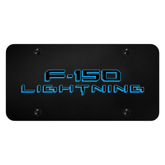 Autogold® - UV Printed Black License Plate with Laser Etched F-150 Lightning Logo