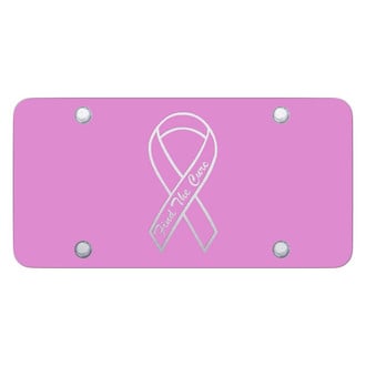 Autogold® - Pink License Plate with Laser Etched Find The Cure Logo