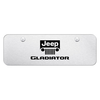 Autogold® - Brushed Mini Size License Plate with Laser Etched Gladiator Logo and Emblem
