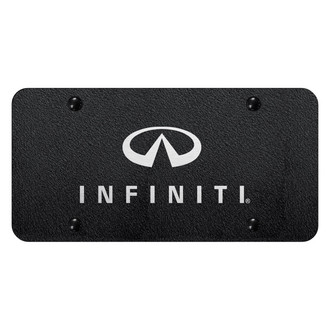 Autogold® - Rugged Black License Plate with Laser Etched Infiniti Logo and Emblem