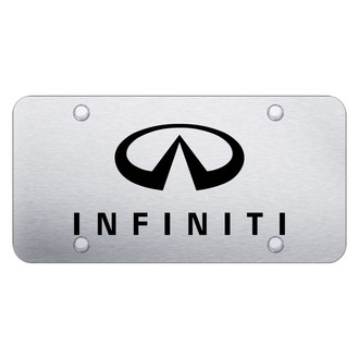 Autogold® - Brushed License Plate with Laser Etched Infiniti Logo and Emblem