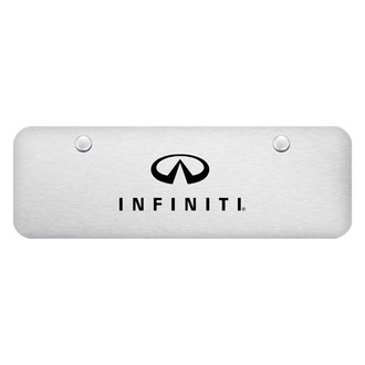 Autogold® - Brushed Mini Size License Plate with Laser Etched Infiniti Logo and Emblem