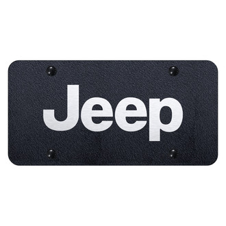 Autogold® - Rugged Black License Plate with Laser Etched Jeep Logo