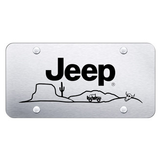 Autogold® - Brushed License Plate with Laser Etched Jeep Desert Logo