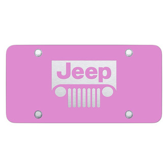 Autogold® - Pink License Plate with Laser Etched Jeep Grill Logo
