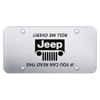 Autogold® - Chrome License Plate with Laser Etched Jeep Grill (Roll) Logo