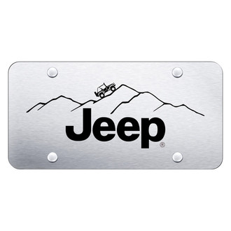 Autogold® - Brushed License Plate with Laser Etched Jeep Mountain Logo