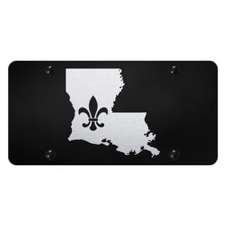 Autogold® - License Plate with Laser Etched Fleur-di-Lis on LA outline Logo