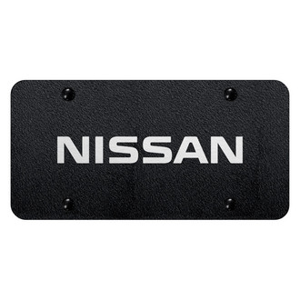 Autogold® - Rugged Black License Plate with Laser Etched Nissan Logo