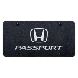 Autogold® - Rugged Black License Plate with Laser Etched Passport Logo