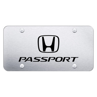 Autogold® - Brushed License Plate with Laser Etched Passport Logo