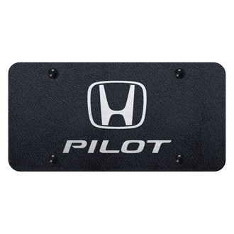 Autogold® - Rugged Black License Plate with Laser Etched Pilot Logo
