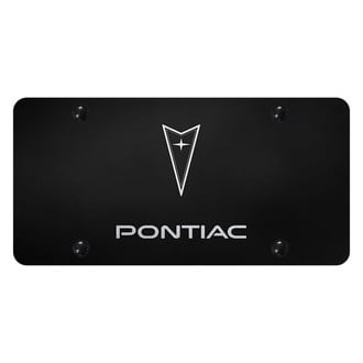 Autogold® - Black License Plate with Laser Etched Pontiac Logo
