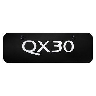 Autogold® - Black Mini Size License Plate with Laser Etched QX30 Logo