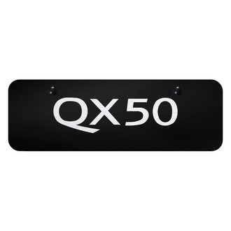 Autogold® - Black Mini Size License Plate with Laser Etched QX50 Logo