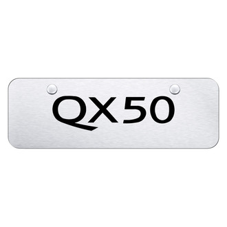 Autogold® - Brushed Mini Size License Plate with Laser Etched QX50 Logo