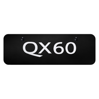 Autogold® - Black Mini Size License Plate with Laser Etched QX60 Logo