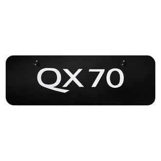 Autogold® - Black Mini Size License Plate with Laser Etched QX70 Logo