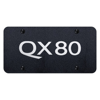 Autogold® - Rugged Black License Plate with Laser Etched QX80 Logo